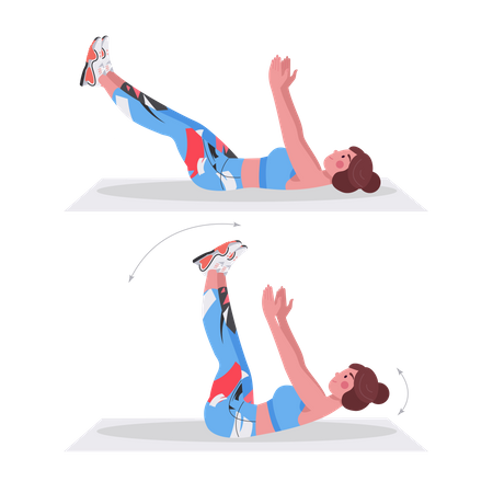 Woman doing Reverse crunch  Illustration