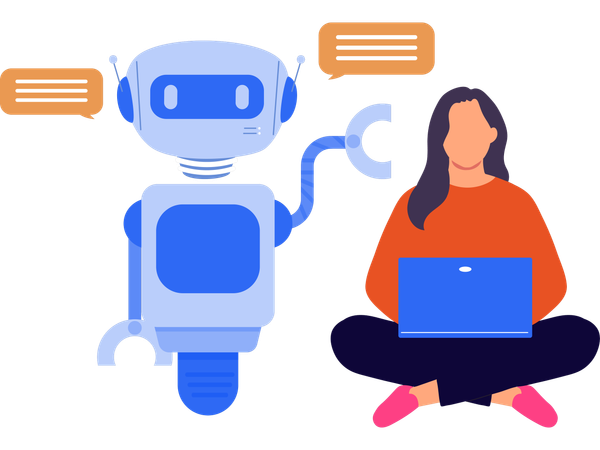 Woman doing robot Translation  Illustration