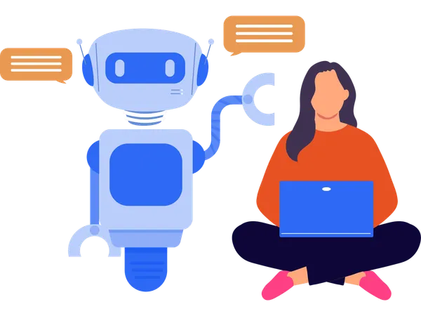 Woman doing robot Translation  Illustration
