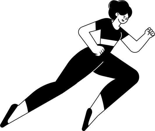 Woman doing running exercise  Illustration