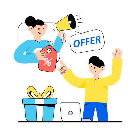 Woman doing sale marketing  Illustration