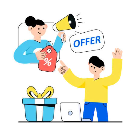 Woman doing sale marketing  Illustration