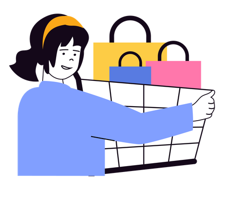 Woman doing sale shopping  Illustration