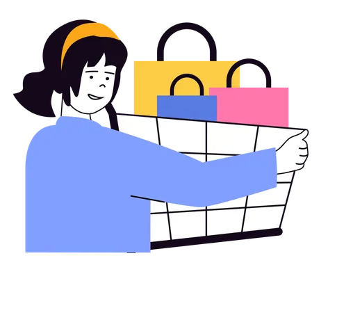 Woman doing sale shopping  Illustration