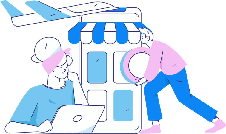 Woman doing sale shopping  Illustration