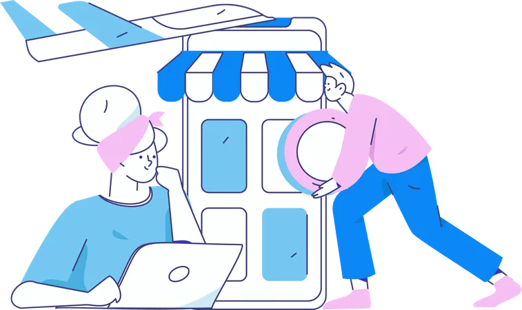 Woman doing sale shopping  Illustration