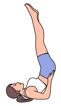Woman doing Scissors exercise  Illustration
