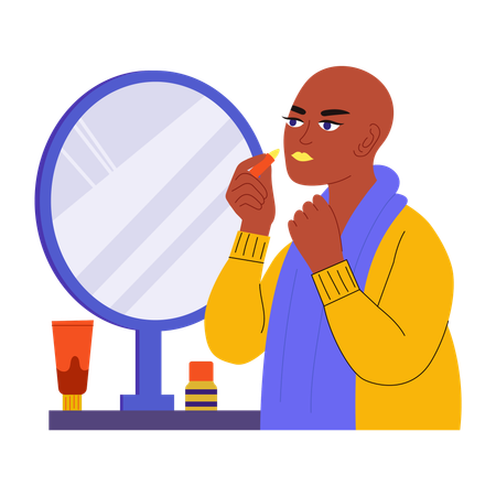 Woman doing self acceptance  Illustration