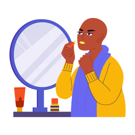 Woman doing self acceptance  Illustration