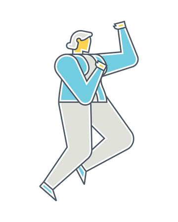 Woman doing self defense  イラスト