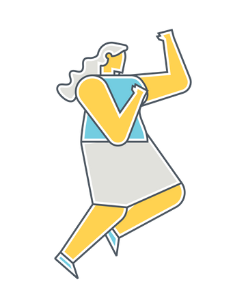 Woman doing self defense  イラスト