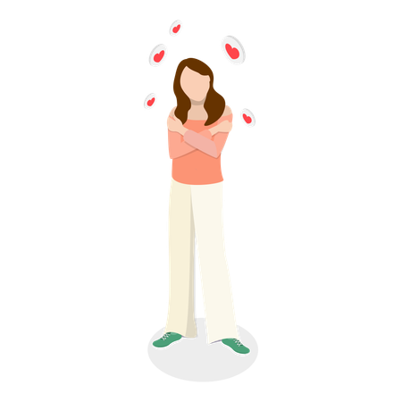 Woman doing self love  Illustration