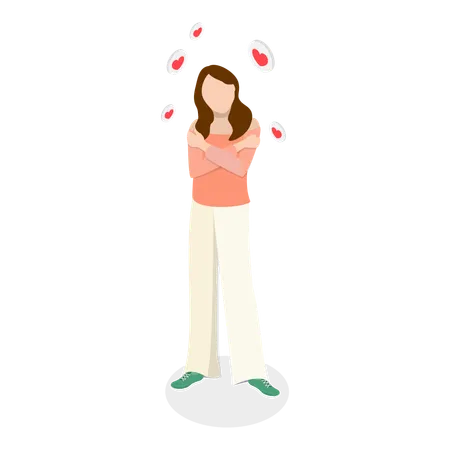 Woman doing self love  Illustration