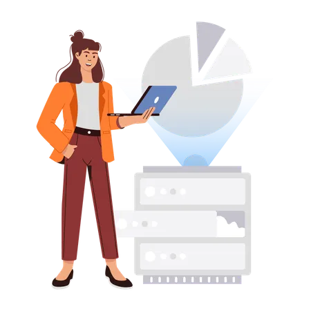 Woman doing server analysis  Illustration