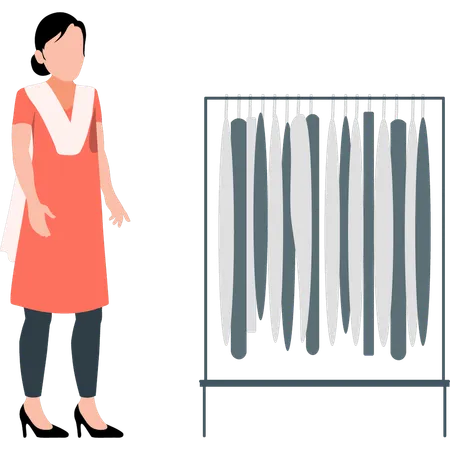 The Female Is Shopping Illustration