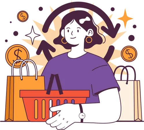 Woman doing shopping  Illustration