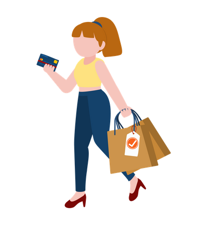 Woman doing shopping Illustration