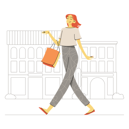 Woman doing shopping Illustration