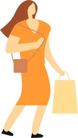 Woman Doing Shopping  Illustration