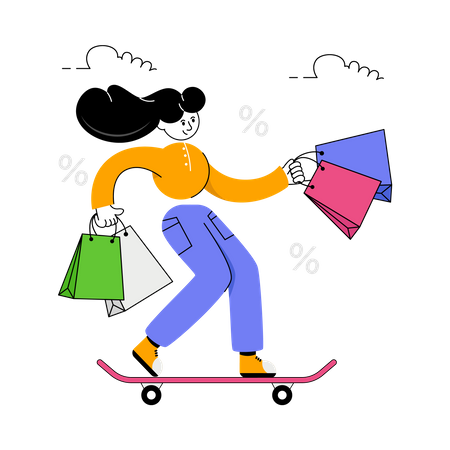 Woman doing Shopping  Illustration