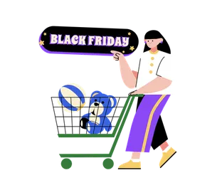 Woman doing shopping during Black Friday Sale