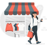 illustrations for women shopping apparel
