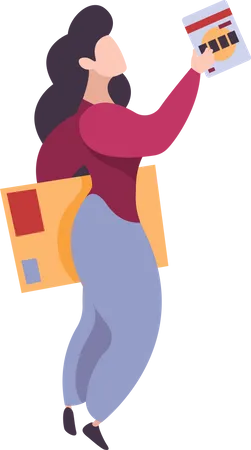 Woman doing shopping for goods  Illustration
