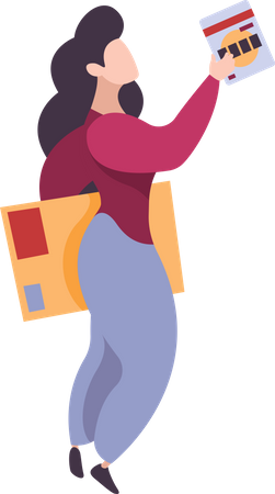 Woman doing shopping for goods  Illustration