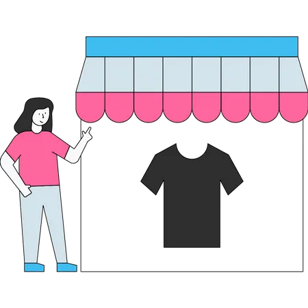 Woman doing shopping from store  Illustration