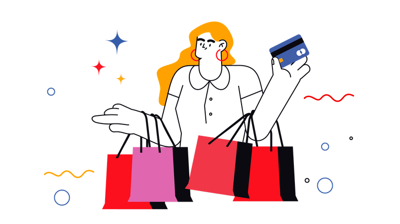 Woman doing shopping  Illustration