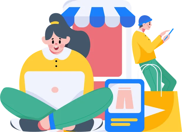 Woman doing shopping  Illustration