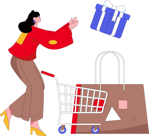 Woman doing shopping  Illustration