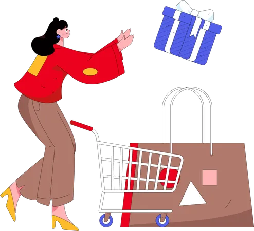 Woman doing shopping  Illustration