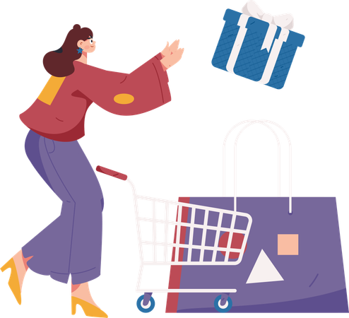 Woman doing shopping  Illustration