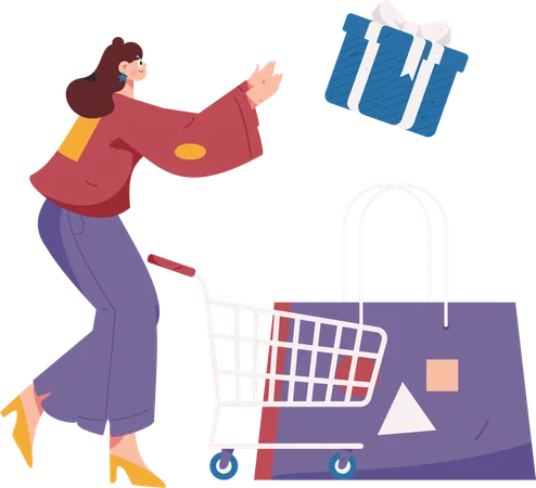 Woman doing shopping  Illustration