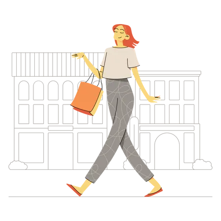 Woman doing shopping  Illustration