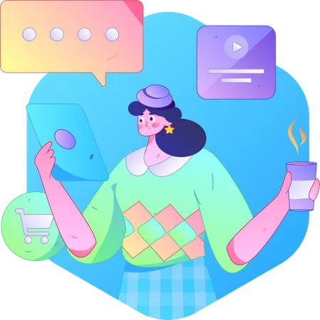 Woman doing shopping  Illustration