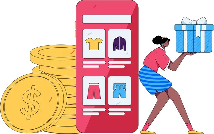 Woman doing shopping  Illustration