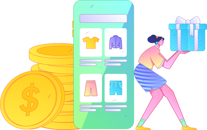 Woman doing shopping  Illustration