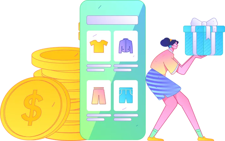 Woman doing shopping  Illustration