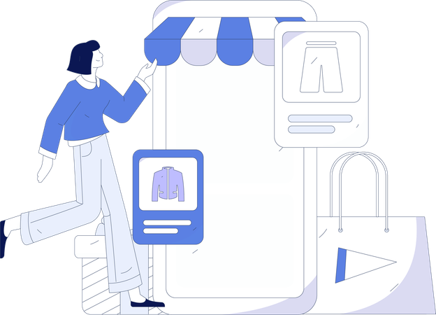 Woman doing shopping  Illustration