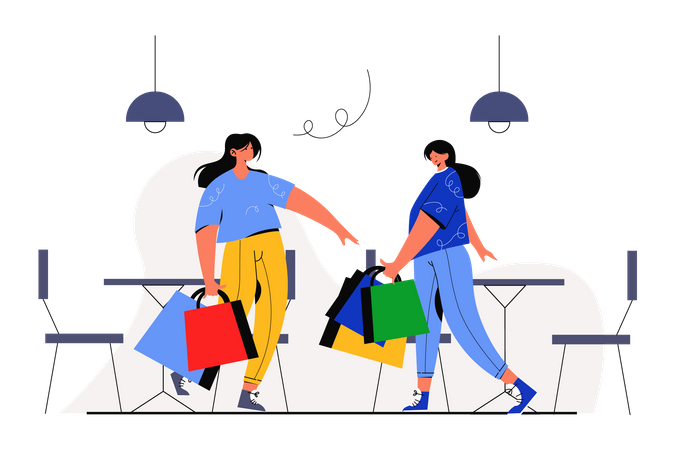 Woman doing shopping  Illustration