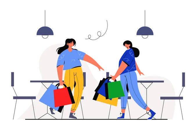 Woman doing shopping  Illustration