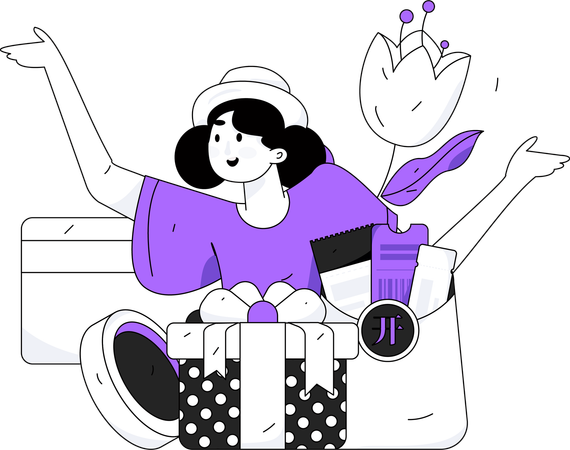 Woman doing shopping  Illustration