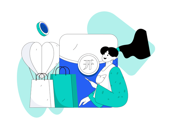 Woman doing shopping  Illustration