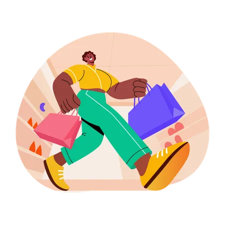 Woman doing Shopping Lover  Illustration