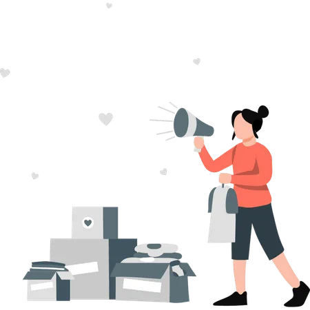 Woman doing shopping marketing  Illustration