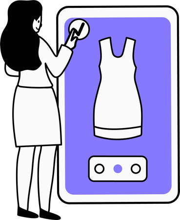 Woman doing shopping on mobile  Illustration