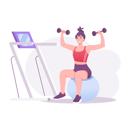 Woman doing shoulder exercise  Illustration