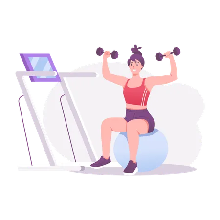 Woman doing shoulder exercise  Illustration